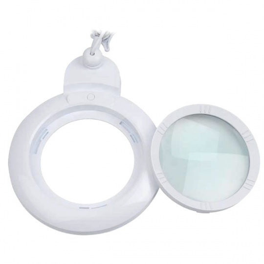 8D збільшувальна лампа 8 діоптрій - 9006LED-127-8D - змінна оптика, регульована інтенсивність світла - біла