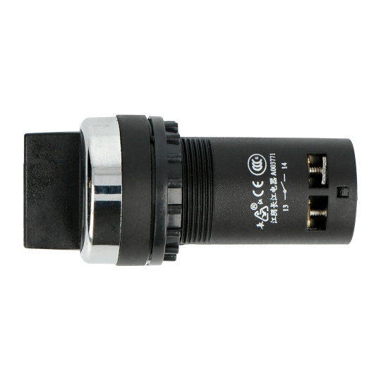 Поворотний перемикач 30 мм - для корпусу - 3 положення - чорний