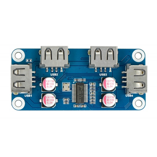 USB-хаб (B) — 4-портовый хаб — крышка для Raspberry Pi 4B/3B+/3B/Zero — Waveshare 20317