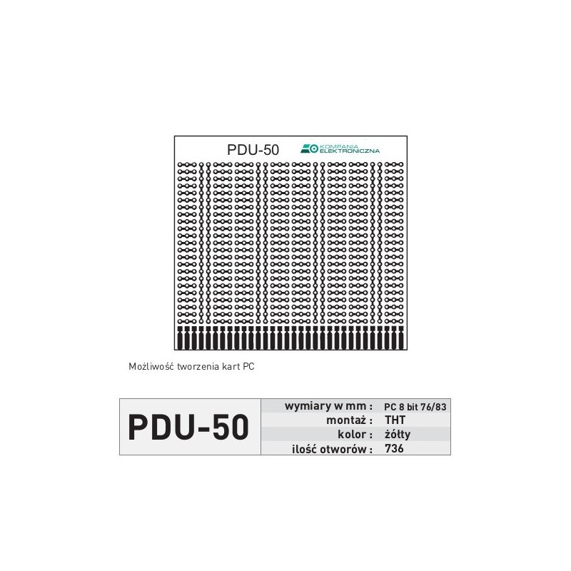 Płytka uniwersalna PDU50 - THT Eurocard