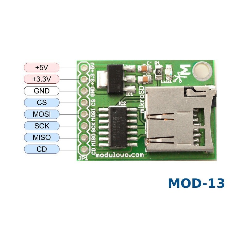 Miniaturowy czytnik kart microSD z buforem i stabilizatorem - MOD-13 
