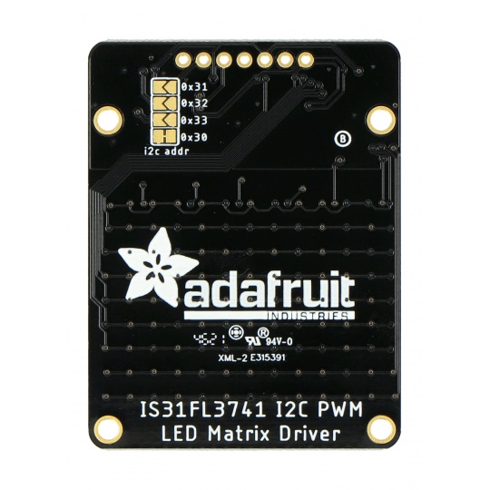 Драйвер RGB LED матриці - модуль з RGB LED матрицею з 117 діодів - IS31FL3741 - STEMMA QT / Qwiic - Adafruit 5201