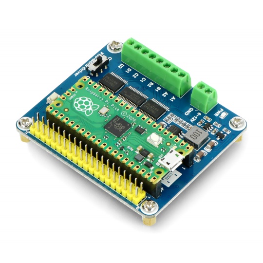 Модуль драйвера двигуна постійного струму - чотириканальний контролер двигуна - щит для Raspberry Pi Pico - Waveshare 19764