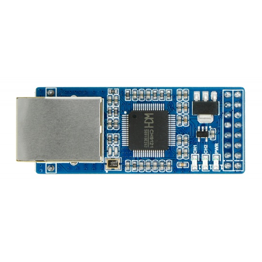 2-канальний конвертер UART в Ethernet - двоканальний конвертер UART в Ethernet - прозорий модуль передачі - Waveshare 20655