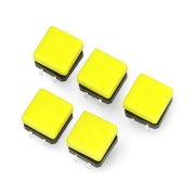 Tact Switch 12x12mm z nasadką - kwadrat żółty -