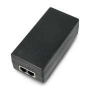 Zasilacz desktop PoE - RJ45 - z gniazdem IEC C14 - 48V / 1A / 48W - czarny - IPS