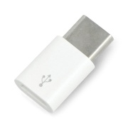 Adapter USB micro-B na USB-C - oryginalny do Raspberry Pi 4 - biały