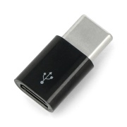 Adapter USB micro-B na USB-C - oryginalny do Raspberry Pi 4 - czarny