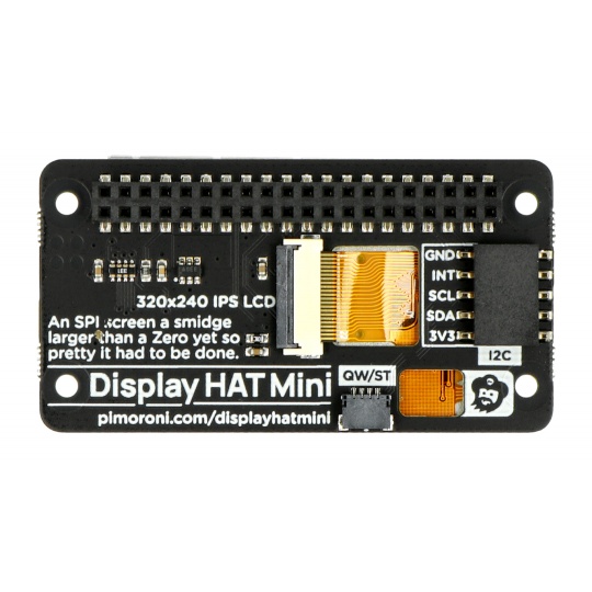 Display HAT Mini - накладний дисплей з IPS LCD 2'' 320x240px для Raspberry Pi - PiMoroni PIM589