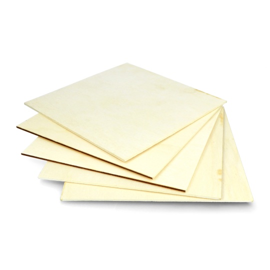 Фанера з тополі - 3 мм - 200x200 мм - 5 шт.