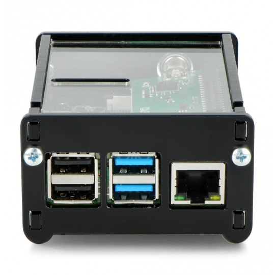 Корпус для Raspberry Pi 4B и DVB-T тюнера TV HAT — черный и прозрачный.
