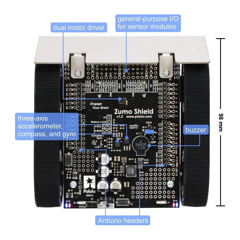 Zumo Shield v1.2 - płytka główna do Arduino