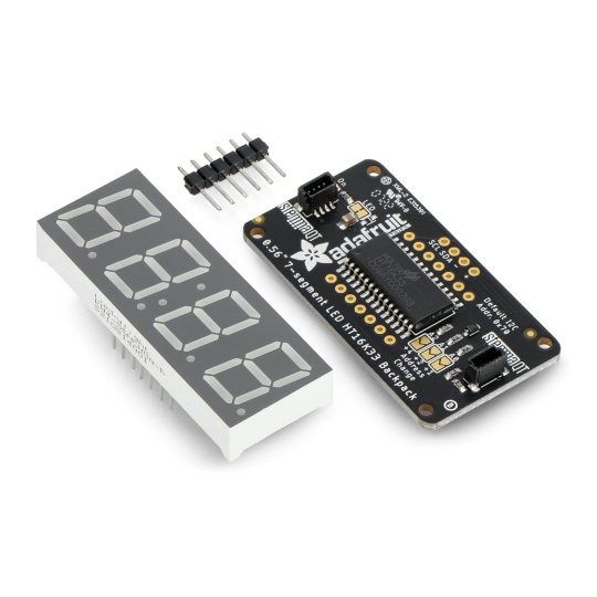 4-розрядний 7-сегментний дисплейний модуль 0,56 дюйма, рюкзак - синій I2C - STEMMA QT/Qwiic - Adafruit 881