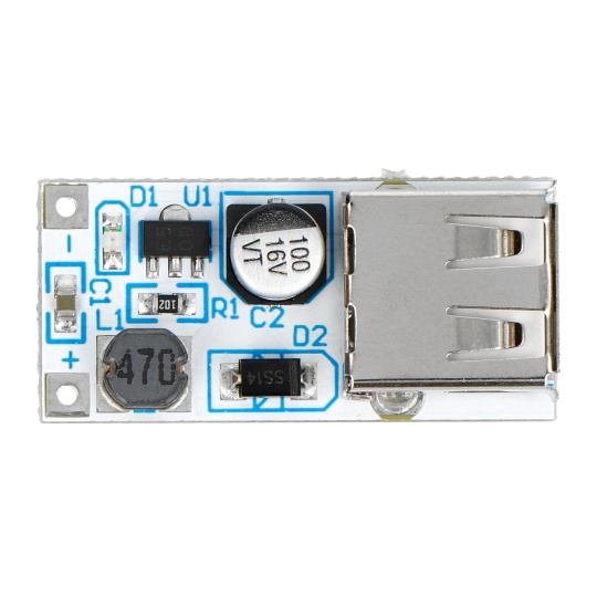 Velleman VMA403 - підвищувальний перетворювач 5V 0.6A з USB-роз'ємом - 2 шт.