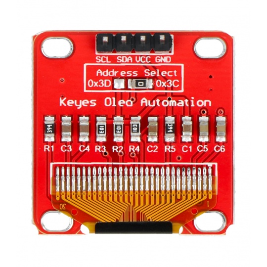OLED-дисплей синій графічний 0,96 дюйма 128x64 пікселів I2C - червоний