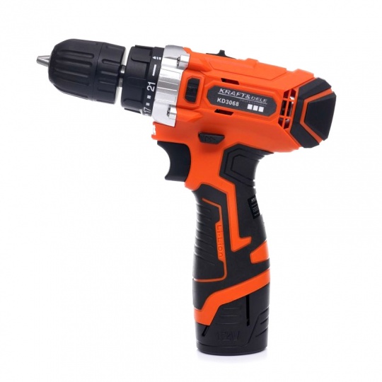 Акумуляторний дриль-шуруповерт Kraft&Dele 12V Li-Ion з РК-дисплеєм - KD3068