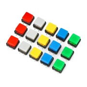 Tact Switch 12x12mm - kwadratowe - kolorowe nasadki - 15szt.