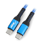 Przewód Akyga USB typ C - USB typ C niebieski - 1,8m - AK-USB-38