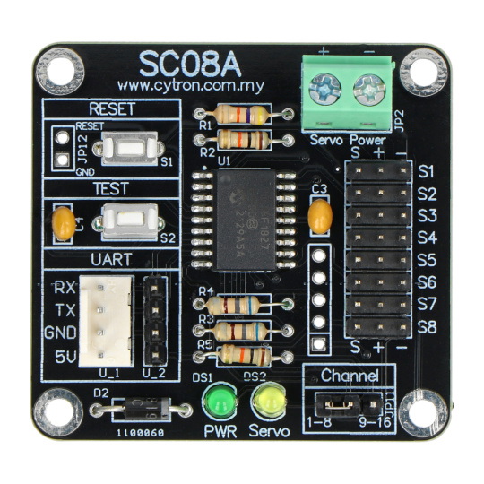 Cytron SC08A - 8-канальний сервоконтролер - UART