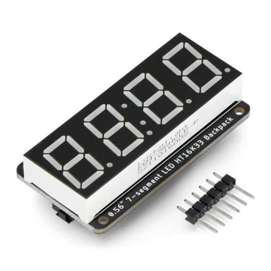 4-розрядний 7-сегментний дисплейний модуль 0,56 дюйма, рюкзак - червоний I2C - STEMMA QT/Qwiic - Adafruit 878