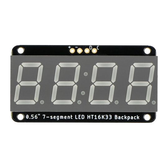 4-розрядний дисплей 0,56 дюйма - 7-сегментний рюкзак - I2C - Червоний - STEMMA QT / Qwiic - Adafruit 5599