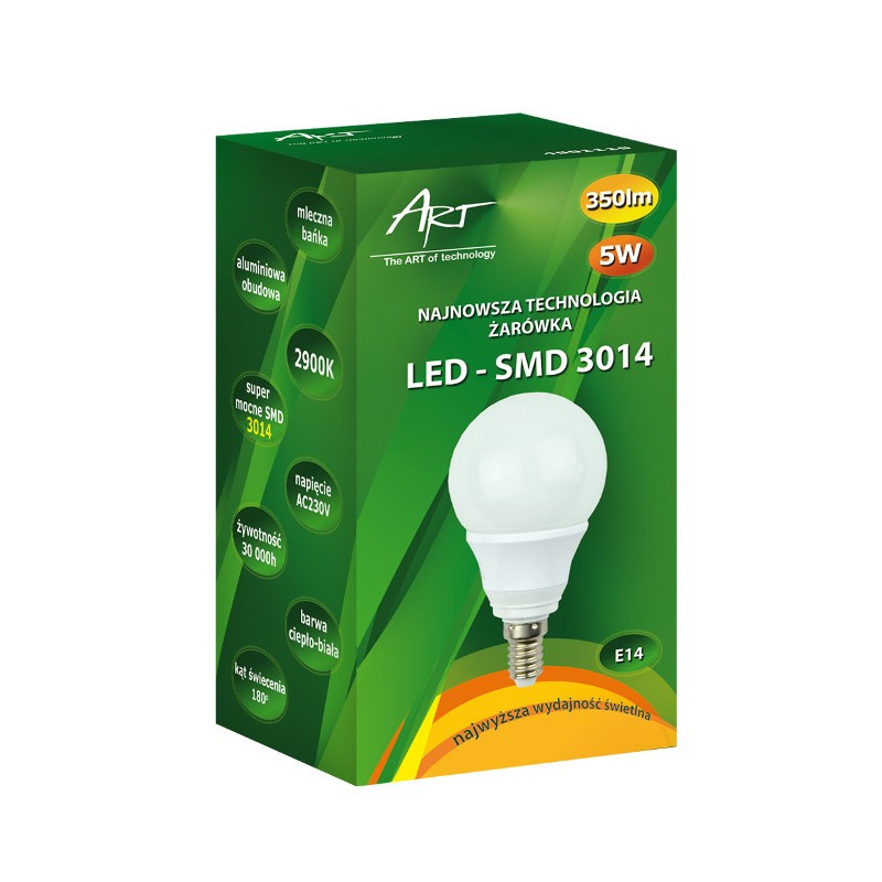 Żarówka LED ART, bańka mleczna, E14, 3,5W, 230lm