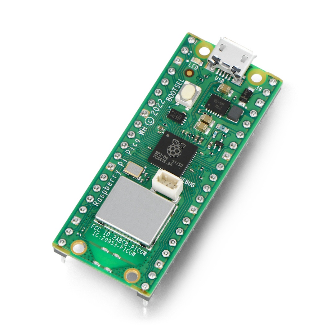 Raspberry Pi Pico WH - RP2040 ARM Cortex M0+ CYW43439 - WiFi - ze złączami