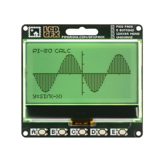 Комплект графічних ефектів Pico - Монохромний РК-дисплей - Підсвічування RGBW - для Raspberry Pi Pico - PiMoroni PIM656