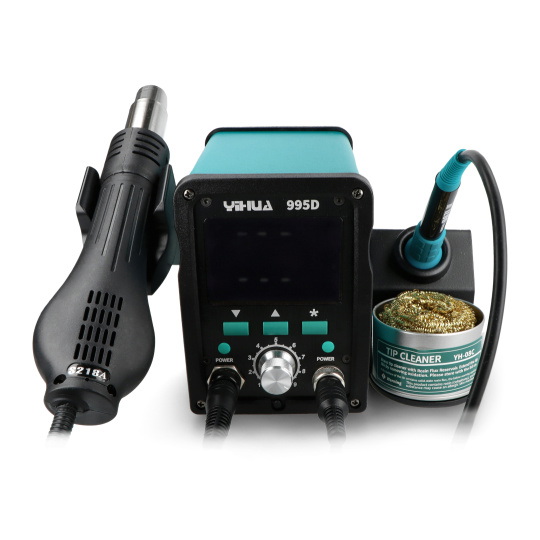 Паяльна станція Yuihua 995D 2-в-1 з гарячим повітрям та жалом, вентилятором у прасці - 750 Вт