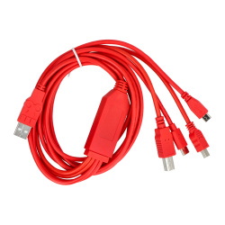 Wielofunkcyjny przewód 4w1 ze złączem USB A - USB B, miniUSB, micro...