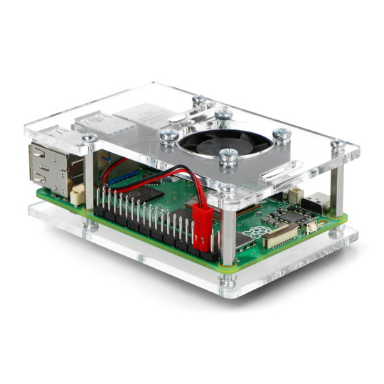 Корпус для Raspberry Pi 5 — открытый с вентилятором — прозрачный