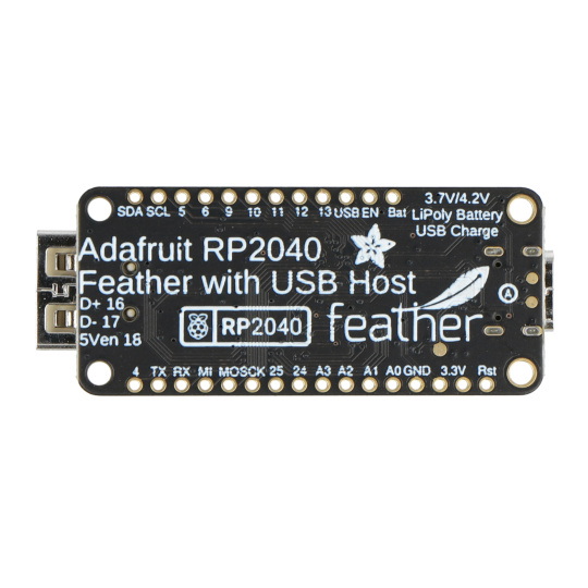 Feather RP2040 - плата з мікроконтролером RP2040 та хостом USB A - Adafruit 5723