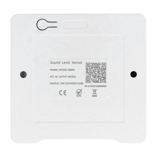 Інтелектуальний датчик рівня шуму LoRaWAN IP30 - білий - Milesight WS302-868M