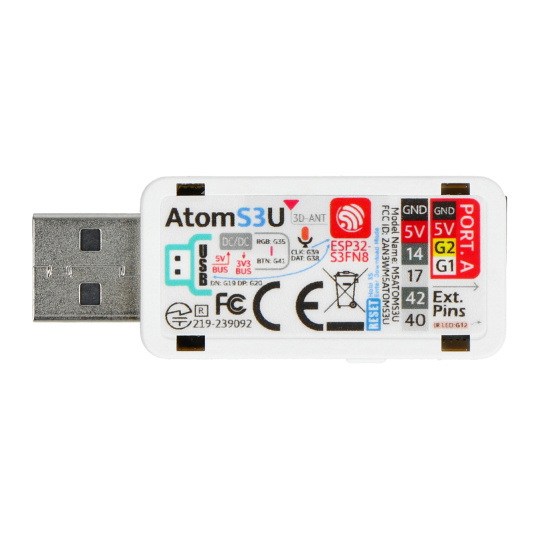Комплект розробки AtomS3U ESP32S3 - комплект розробки з роз'ємом USB A - M5Stack K125