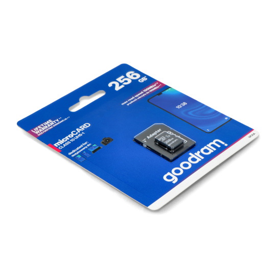Карта пам'яті Goodram M1AA microSD 256 ГБ 100 МБ/с UHS-I клас 10 з адаптером