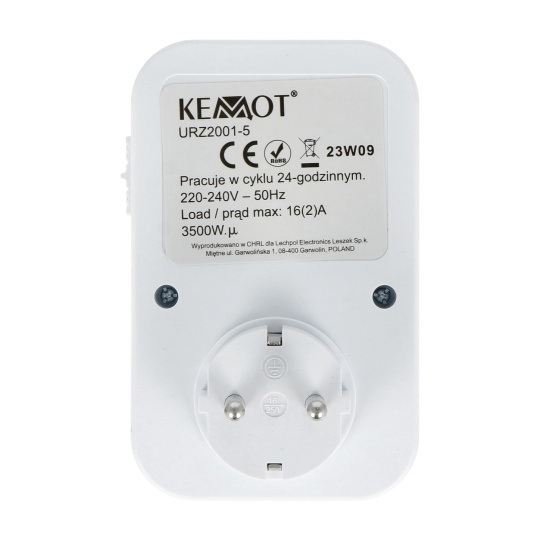 Аналоговий таймер TS-WF1 - з розеткою Schuko - Kemot URZ2001-5