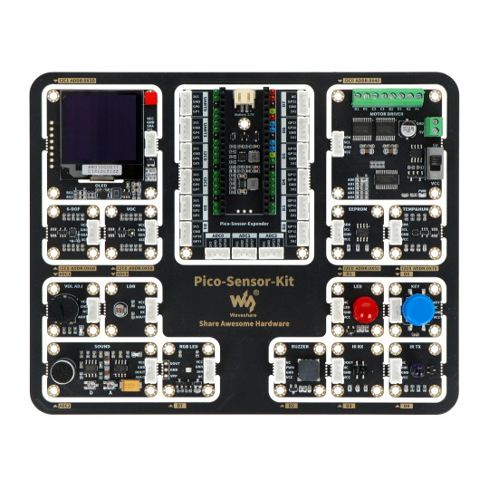 Комплект датчиків початкового рівня - базовий комплект датчиків для Raspberry Pi Pico - Waveshare 24004