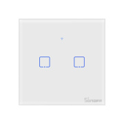 Sonoff T2EU2C-RF - dwukanałowy dotykowy włącznik ścienny - RF 433 MHz - biały