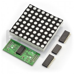 Matryca LED 8x8 + sterownik MAX7219 - duży 60x60mm 