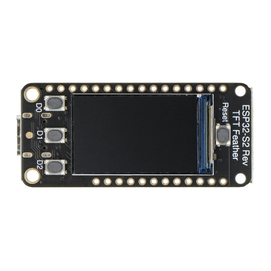 Feather ESP32-S2 Reverse - с TFT-дисплеем - модуль WiFi, GPIO, 4 МБ Flash, 2 МБ PSRAM - Adafruit Adafruit 5345