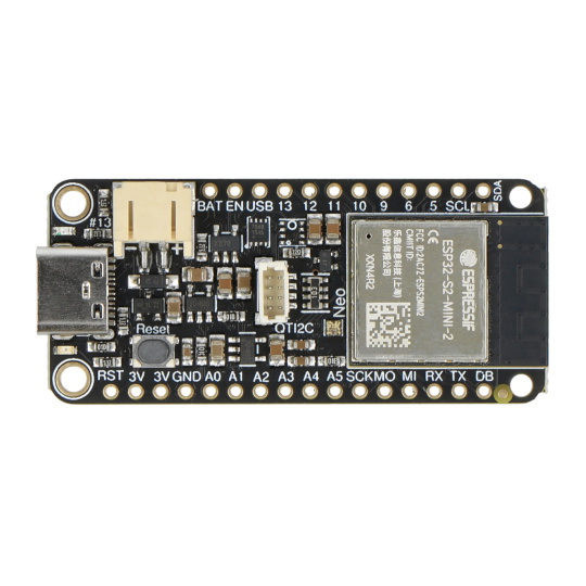 Feather ESP32-S2 Reverse - с TFT-дисплеем - модуль WiFi, GPIO, 4 МБ Flash, 2 МБ PSRAM - Adafruit Adafruit 5345