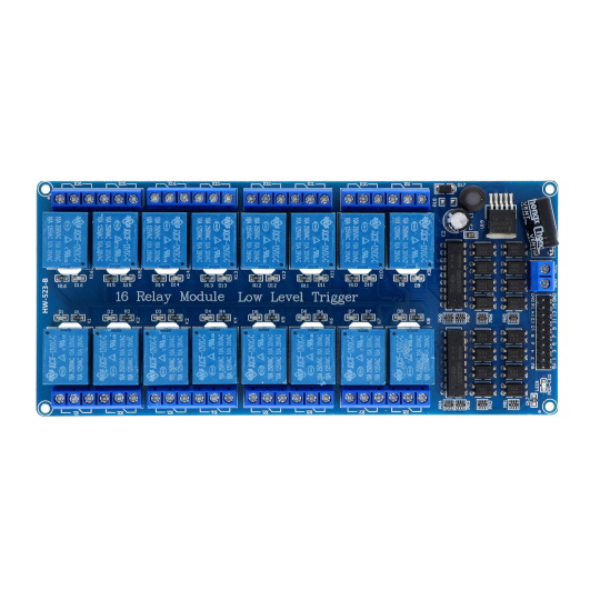 16-канальний релейний модуль з оптоізоляцією - контакти 10A/250VAC - котушка 12V
