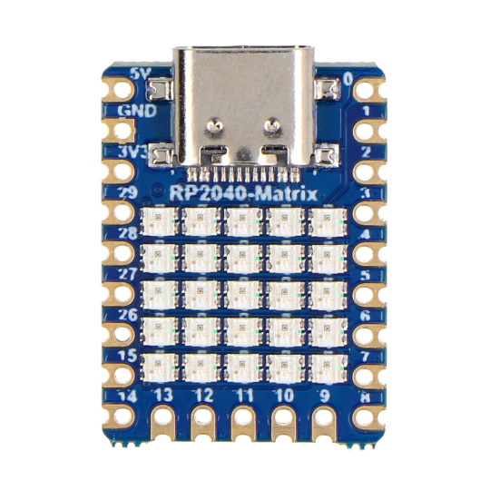 RP2040-Matrix - плата з мікроконтролером RP2040 та матрицею світлодіодів 5x5 - Waveshare 24594