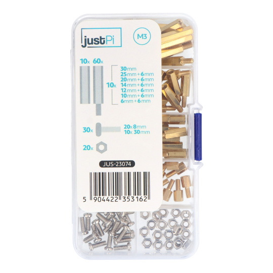 Набір гвинтів M3 та прокладок - Набір A - 120 шт. - justPi