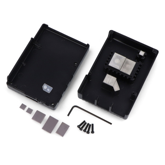 Корпус для Raspberry Pi 5 — с вырезами — алюминиевый — черный