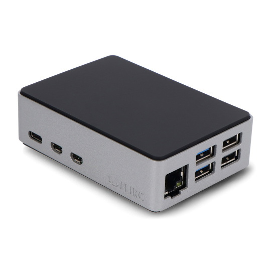 Чохол для Raspberry Pi 5 - алюміній - сріблясто-чорний - Flirc