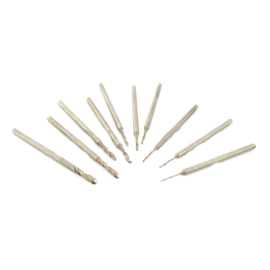 Набір мініатюрних свердел, 10 предметів - від 0,6 до 2,3 мм