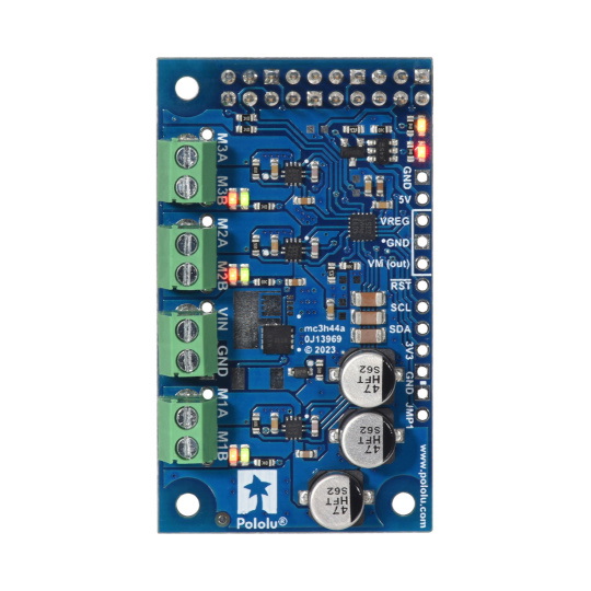 M3H550 - триканальний контролер двигуна постійного струму 22 В/1,7 А - плата шилдингу Raspberry Pi - зібраний - Pololu 5071