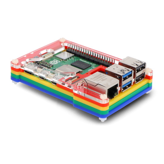 Pibow Coupe 5 - чохол для Raspberry Pi 5 - Rainbow - PiMoroni PIM678