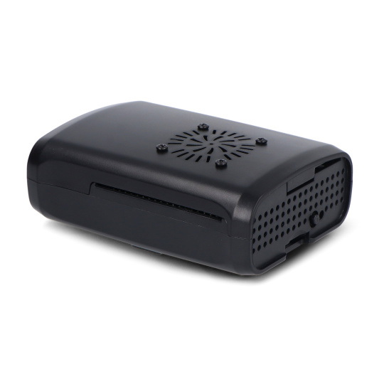 Корпус для Raspberry Pi 5 с вентилятором и радиаторами - ABS - черный